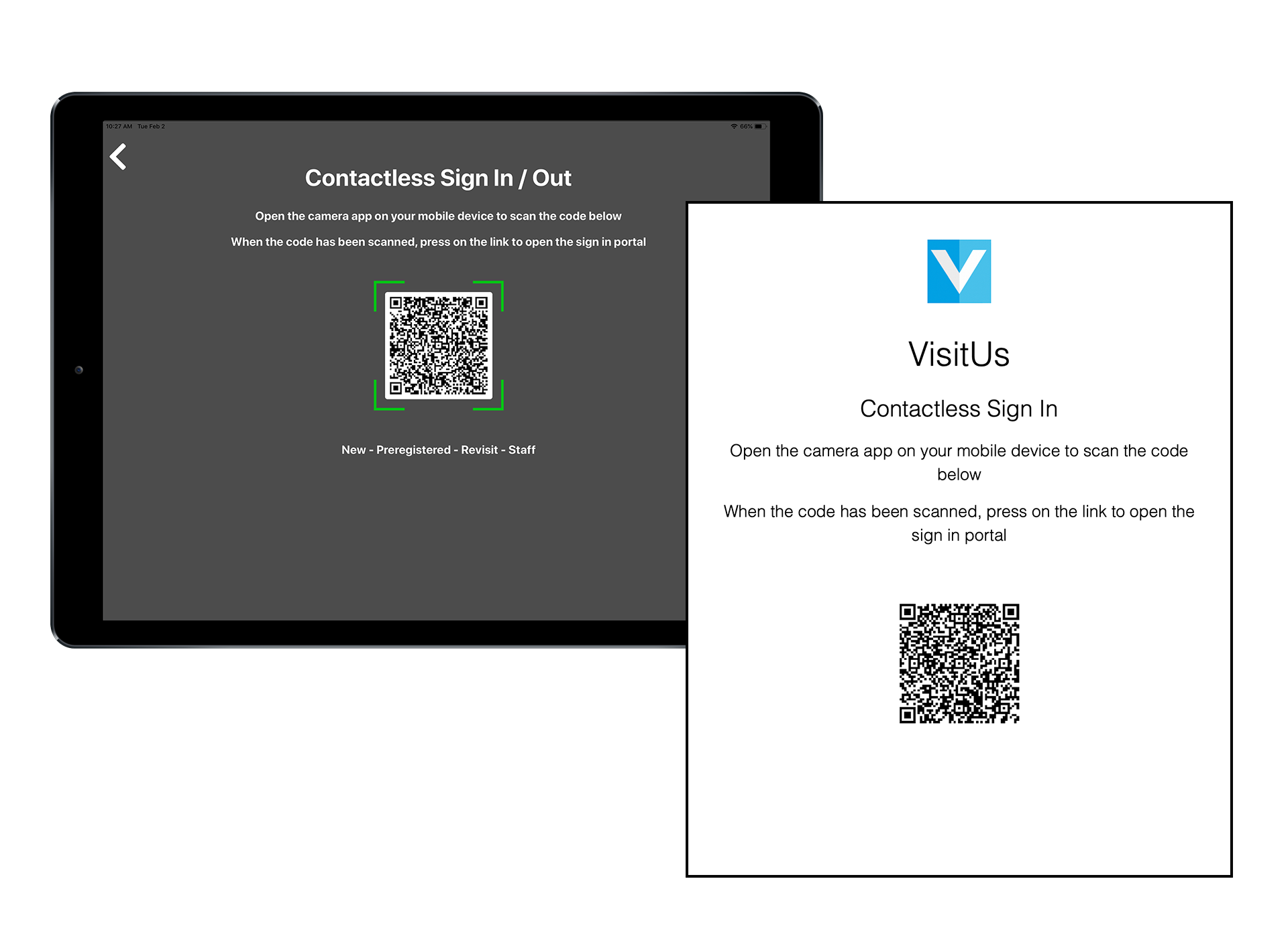 screenshot of VisitUs Reception